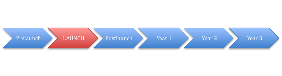 Launch Path Prelaunch > LAUNCH > Postlaunch > Year 1 > Year 2 > Year 3